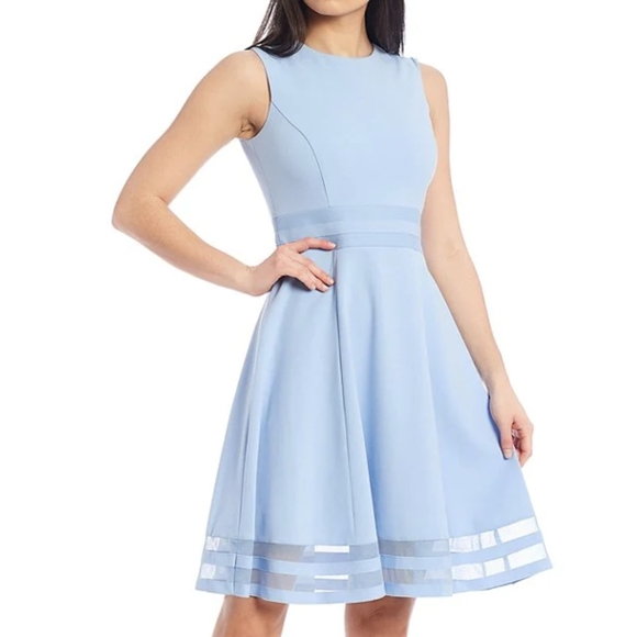 Calvin Klein Dresses & Skirts - Calvin Klein Soft Blue Fit and Flare Dress